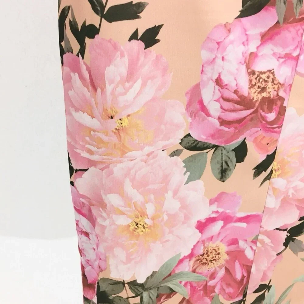 Premier Amour Satin Floral Dress Sz 2 Faux Wrap Front Slit Romantic Fairy Whimsy